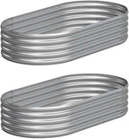 2PCS 4x2x1FT Galvanized Raised Garden Bed Kit,Vegetable Boxes-Oval Metal Flower Box,Large Planter Raised Beds Outdoor Garden for Planting,Fruit,Herb-Silver