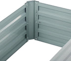 2 Pack 4x2x1FT Galvanized Raised Garden Bed Kit, Outdoor Metal Planter Box for Vegetables, Bottomless Rectangular Gardening Bed with Support Rods, Tool-Free Assembly, Gray