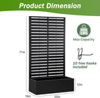 Metal Raised Garden Bed with Trellis,Planter Box for Climbing Plants, Vegetables & Vines, Features Drainage Holes and Privacy Screen.raised garden beds outdoor planters for porch (Black, 71"x35"x16")