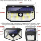 Aootek Solar Outdoor Motion Sensor Lights 2500Lm Solar Panel to 15.3 in² and 3 Modes(Security/Permanent On All Night/Smart Brightness Control) with IP65 Waterproof with Wide Angle(4pack)