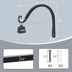 Gtongoko 2 Pack 8 Inch Plant Hangers Outdoor Metal, Plant Hooks for Wall Indoor, Outdoor Hooks for Hanging Bird Feeders, Plant Bracket, Lanterns, Wind Chinme, Black