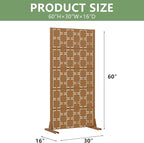 Casaphoria Metal Privacy Screen Outdoor, 60" H x 30" W Freestanding Decorative Privacy Screen for Patio Deck Balcony Garden with Stable Base, Brown-Square