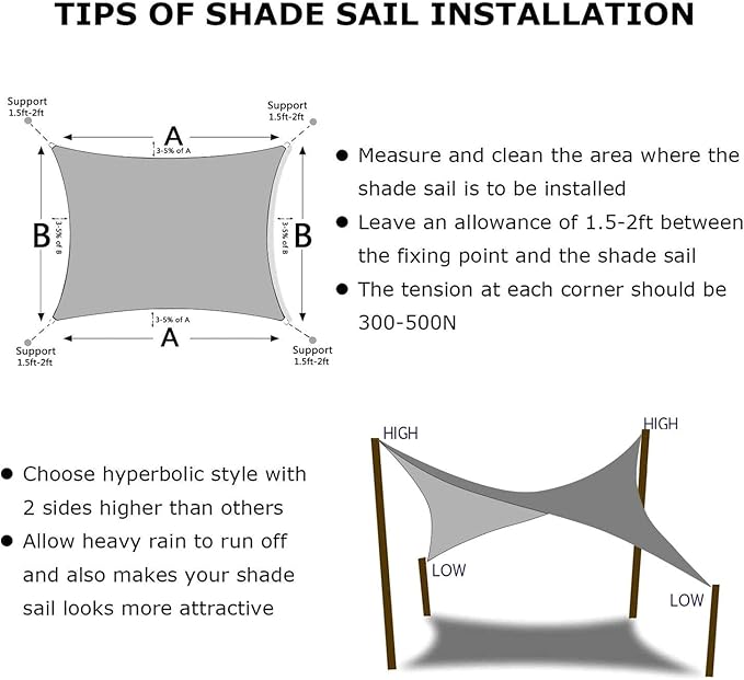 KANAGAWA Sun Shade Sail Curved 20'X26' Grey Rectangle Outdoor Shade Cover UV Blovk Canopy for Patio Garden Backyard Heavy Duty Permeable 185GSM (We Make Custom Size)