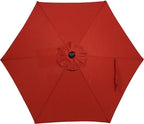 Sunnydaze Outdoor Patio Umbrella - Polyester Table Market Umbrella with Push-Button Tilt and Crank - 6 Sturdy Ribs - Burnt Orange - 7.5ft