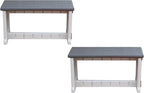 Bench, Deep Grey Top with Warm Grey Sides, 2 Pack - Proudly Made in The USA, Click and Lock Hardware-Free Assembly, Durable and Stylish Outdoor Seating