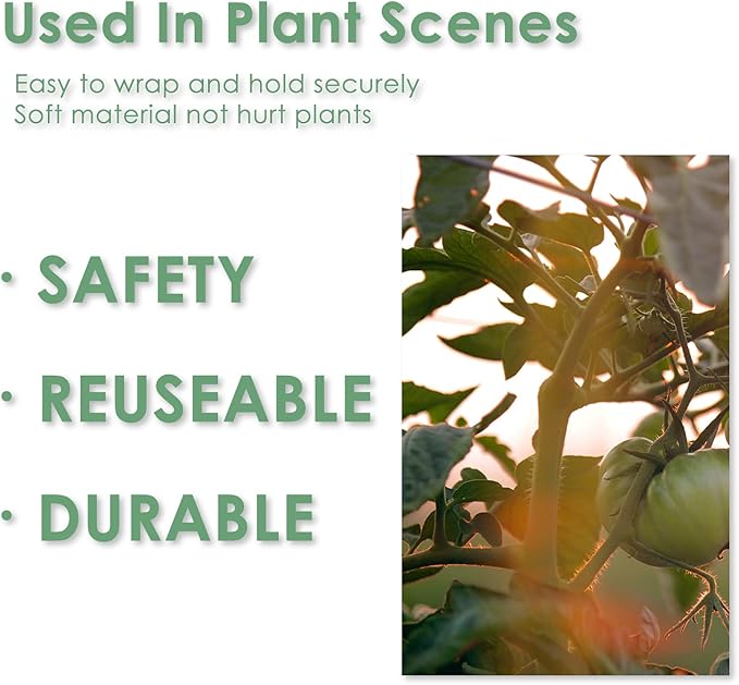 Garden Tie Green Tape, Plant Supports, Gentle On Plants (98.4ft × 0.6 inch, 1 roll, Green)