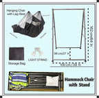 Hammock Chair Stand with X-Large Swing Chair with Footrest，Anti-Tip Thickened Weather-Resistant Iron Pipe Swing Frame, 450Lbs Stand Capacity Quick Assembly for Indoor Outdoor (Dark Grey)