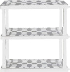 Oskar Heavy Duty Plastic Storage Shelves- for Garage, Kitchen, Bathroom Basement Kids Room, Stackable 3-Tier White, Organizer Rack for Books Shoes, Toys, Pantry, Cleaning and Closet Organization