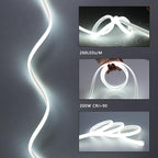 AC 110V COB LED Strip Lights Outdoor Waterproof 65.6ft, 6000K Cool White Super Bright 200W CRI 90+ LED Rope Light, IP65 Flexible Cuttable, for Bedroom Garden Commercial House