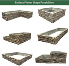 Raised Garden Bed Tan/Brown Ledgestones Composite Polyurethane Natural Look Stone Garden Planter Box (6-Pack)