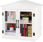 Outdoor Library Outdoor Book Box Storage Small Wooden Cabinet Little Literature Box for Neighborhoods Community and Schools Sharing Books, Flyers, Newspapers, Food and Art (E)