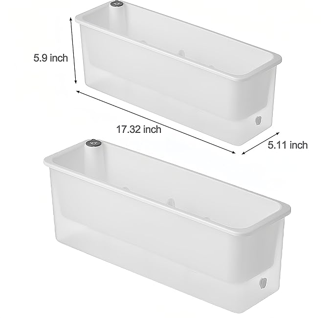 FAMZ Self Watering Pots for Indoor Plants 3 Pack Transparent Rectangular Planting Self Watering Planter，Vegetable Planters for Windowsill Patio Garden Balcony Home Porch Yard Indoor Outdoor (White)