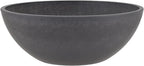 PSW Pot Collection M25DC 10-inch Plastic/Stone/Wood Composite Low Bowl Planter – No Drainage Hole (Drillable), Shallow Indoor/Outer Pot for Succulents, Bonsai, Fairy Gardens, Herbs, Dark Charcoal
