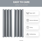Water Proof Outside Curtains with Grommet Top for Porch, W52 x L120 Thermal Insulated Washable Outdoor Divider Drapes for Patio Gazebo Deck Pool Area Pergola Cabana (Light Gray, 2 Panels)