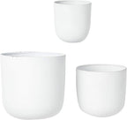 Deco 79 Metal Indoor Outdoor Wall Planter Indoor Outdoor Floating Hanging Planter, Set of 3 Plant Hanger 9", 7", 6"H, White