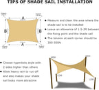 KANAGAWA 20'X20' Sand Custom Size Sun Shade Sail Square UV Block Canopy Cover for Patio Backyard Lawn Garden Outdoor (Customized Available)
