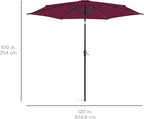 Best Choice Products 10ft Outdoor Table Compatible Steel Polyester Market Patio Umbrella w/Crank and Easy Push Button Tilt