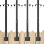 4 Pack String Light Poles,2.8 Ft Light Poles for Outside String Lights,Outdoor Lights Pole with Fork,Metal Poles Stand for Patio Deck Backyard