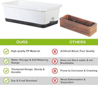 Window Box Planter 6 Pcs, 18 Inches Rectangle Flower Pots with Drainage Holes and Trays, Vegetable Planters for Windowsill Patio Garden Balcony Home Porch Yard Indoor Outdoor (White, 18*10*6 inch)