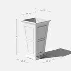 Veradek Fairmont Tall Plastic Planter - Large Outdoor Planter for Front Porch | Crack Resistant All-Weather Use | Classic Estate Design for Tall Plants, Flowers, Trees