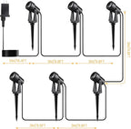 Low Voltage Landscape Lighting,6 Pack Outdoor LED Landscape Spotlights with Transformer 27V Garden Lights Pathway Lights IP65 Waterproof 3000K Warm White