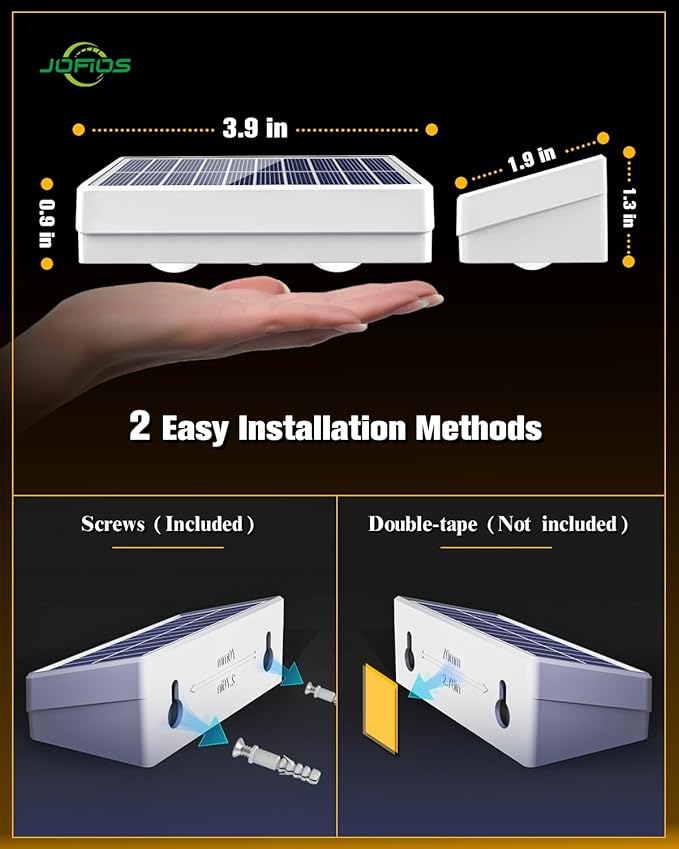 Solar Fence Lights 8 Pack, 50 Lumens Outdoor Fence Solar Lights with 12 Modes RGB Color Glow LED Solar Lights Outdoor Waterproof for Patio, Backyard, Deck, Fence, Railing. （White Shell）