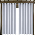 Water Proof Outside Curtains with Grommet Top for Porch, W84 x L95 Thermal Insulated Washable Light Block Outdoor Divider Drapes for Patio Gazebo Deck Pool Area Pergola Cabana (2 Panels)