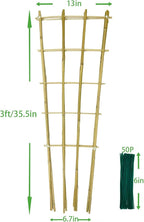 Natural Bamboo Trellis, 3Feet,3Pack,Fan-Shaped Plant Support Trellis for Outdoor and Indoor Potted Climbing Plants,Vegetables, Cucumber, Tomato, Hoya,