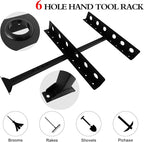 Trailer Tool Rack for Shovels, Rakes and Hoes, 6 Holes, Black Steel