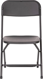 Flash Furniture Hercules Series Big & Tall Stackable Plastic Folding Chairs, Extra Wide Commercial Event Seats, Set of 4, Black