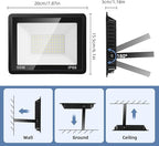 50W Flood Lights Outdoor,8000LM Bright LED Work Light,IP66 Waterproof Outside Lights for Yard with Switch and 6.5FT Plug,6500K Daylight White Portable Outdoor Yard Light for Garage,Garden,Stadium