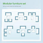 4 Pieces Conversation Set Modular Outdoor Furniture Set Water Resistant Patio - Image 7