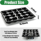 20 Cell Plant Trays for Carrying 3 inch Round Nursery Pots, Sturdy Plastic Trays Suitable for Holding 100 pcs Peat Pots (5 Packs)