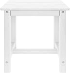 Adirondack Square Side Table,one-Tier Outdoor end Table, Patio Side Table for Pool,Porch,Backyard,Relaxing Companion (White)