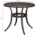 Side Table, 24-Inch Round Cast Aluminum Outdoor Table in Bronze