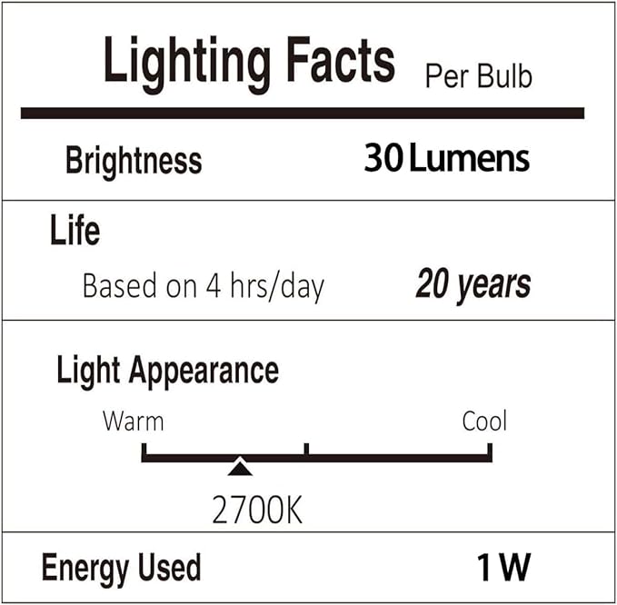 String Lights 50 FT with 25 Shatterproof G40 Warm White LED Bulbs