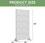 Casaphoria Metal Privacy Screen Outdoor, 60" H x 30" W Freestanding Decorative Privacy Screen for Patio Deck Balcony Garden with Stable Base, White-Star