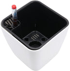 5.5 Inch Self Watering Plastic Planter With Indicator - 6 PCS Square Plant Pots, Decorative Lazy Flower Pot for House Plants, Herbs, Aloe, Succulents