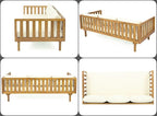 Merax Outdoor 3 Seater Daybed, Acacia Wood Day Bed Couch Sofa with Cushions for Patio Backyard, Garden, Beige