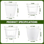 Self-Watering Pots for Indoor Plants, 12-Pack 5'' Self Watering Planter with Drainage Holes, Small African Violet Pots with Water Indicator, Clear Wick Pot, White