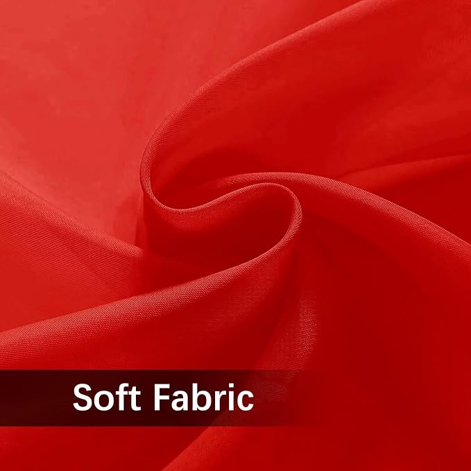 SpaceDresser Waterproof Outdoor Sheer Curtains for Patio - 4 Panels Rod Pocket Indoor Voile Sheer Curtain for Living Room,52W x 96L inch, Red