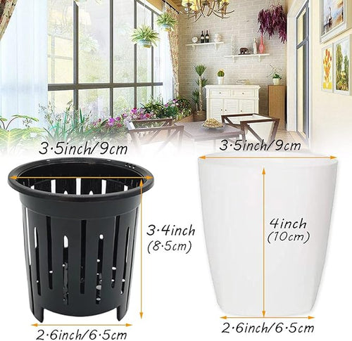 12 PCS Self Watering Plastic Planter – White, 4in