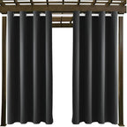 DIVA EN CAMINO DEC Outdoor Patio Curtain Waterproof Darkening Thermal Insulated Indoor Curtains for Bedroom, Porch, Living Room, Pergola, Cabana, W52 x L132, Dark Gray, Set of 2 Panels