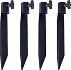 Outdoor Metal Stakes for Ground, Garden Stakes for Lights,Used for Replacement Metal Ground Spike in Live Flame Torches and Solar Lights-6.7 Inch (Black 4 Pack)
