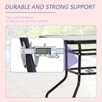 Outdoor Table Patio Table Dining Table with Tempered Glass Umbrella Hole for Lawn Balcony, Yard (Square)