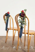 Artificial Flowers for Wedding Aisle, 8 Pack Burgundy and Navy Pew Decor