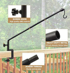 38 Inch Extended Reach Deck Hook Hanger for Railing, Heavy Duty Outdoor Plant Hook Holder for Hanging Bird Feeder Flower Basket Planter or Lanterns, 1 Pack