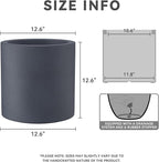 Kante 12.6" Dia Round Concrete Planter, Modern Style Large Cylindrical Plant Pot with Drainage Hole and Rubber Plug for Indoor Outdoor Patio, Dark Gray