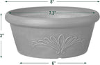Arcadia Garden Products PSW TA20DC Plastic/Stone/Wood Composite Bulb Pan – No Drainage Hole (Drillable), 8"x3", Dark Charcoal