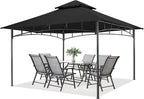 MASTERCANOPY Outdoor Garden Gazebo for Patios with Stable Steel Frame (10x12, Black)